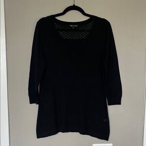 Cable & Gauge Charcoal Knit Top